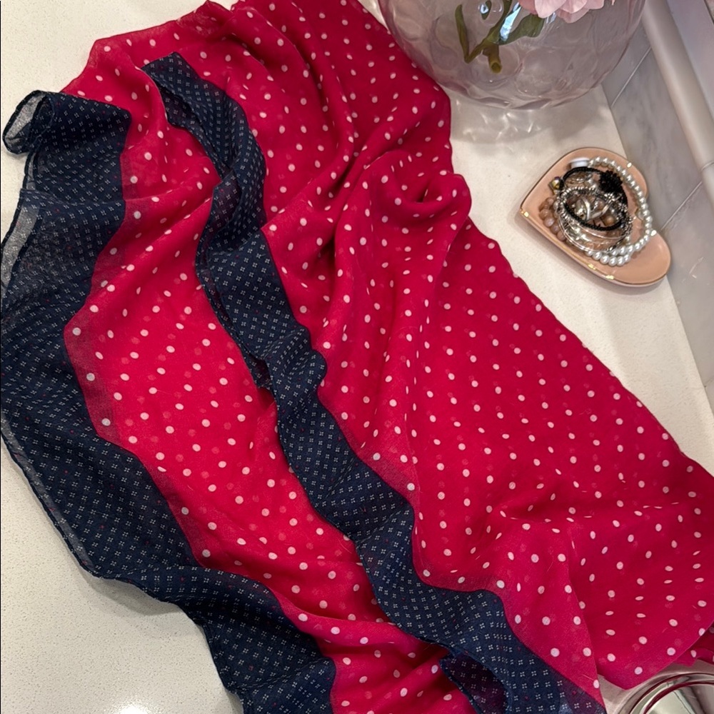 Abercrombie Kids Red and Black Polka Dot Scarf